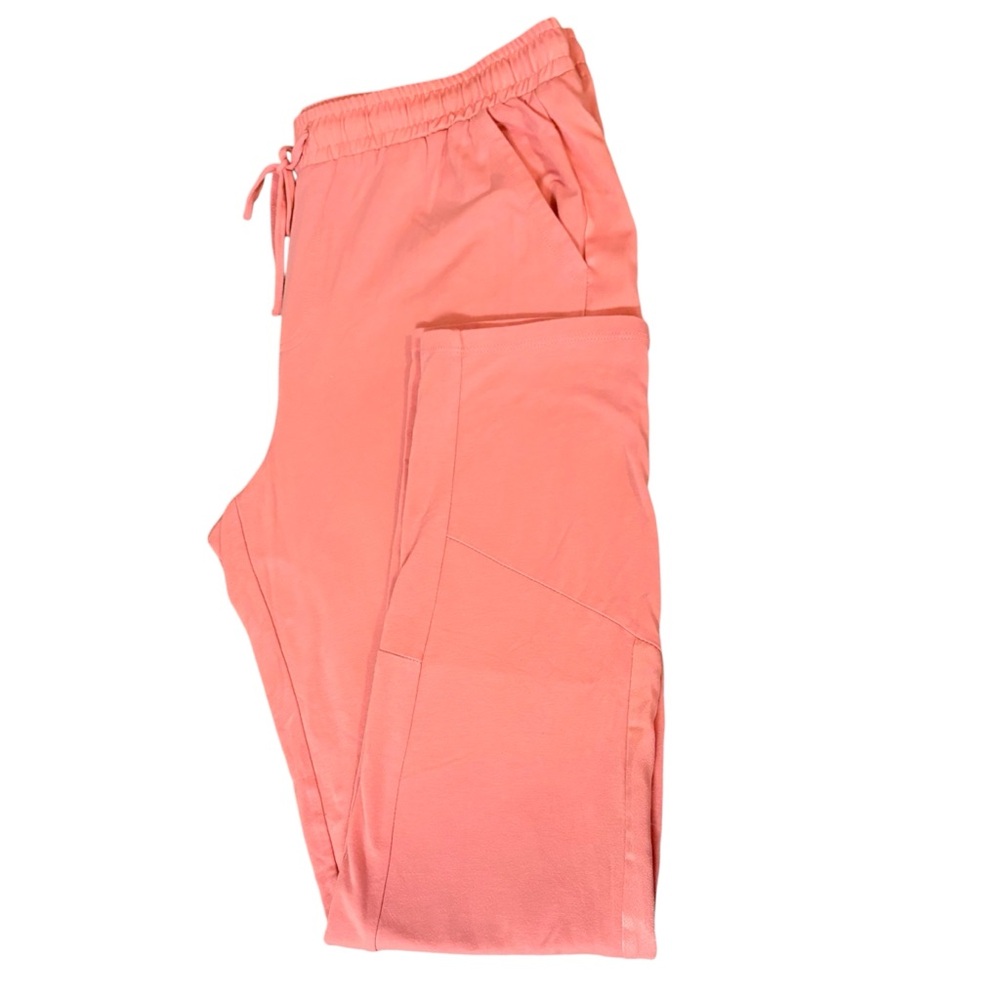 AnyBody Medium Coral Jogger Pants with Drawstring and Satin Stripes Down Sides - Picture 2 of 9